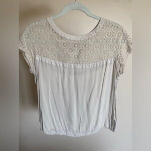 Fossil Lace-Top Cream Shirt - Small